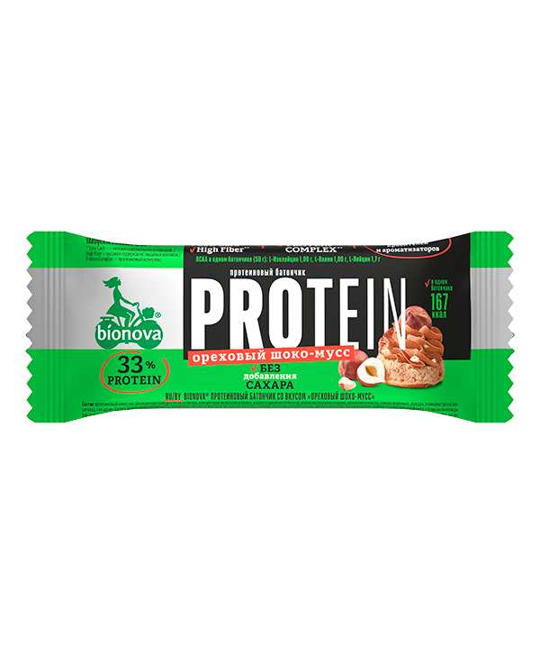 Купить протеиновый батончик bionova® ореховый шоко-мусс 50 г от производителя