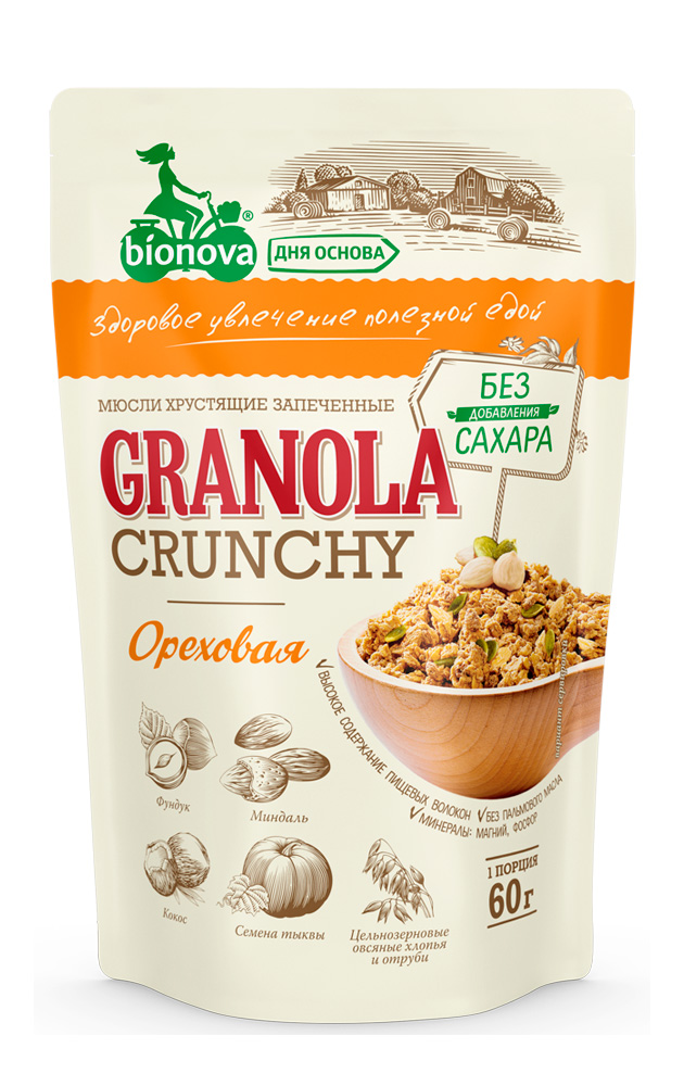 Купить порционная гранола bionova® без сахара ореховая - 6 шт. от производителя