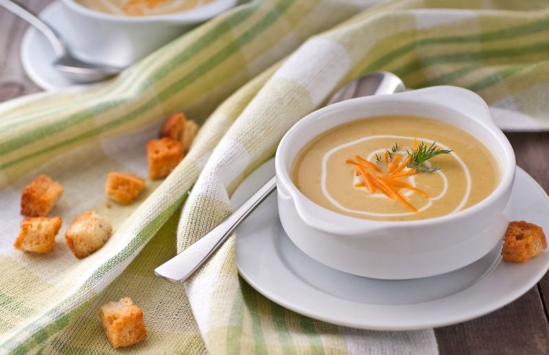 Protein vegetable soup puree