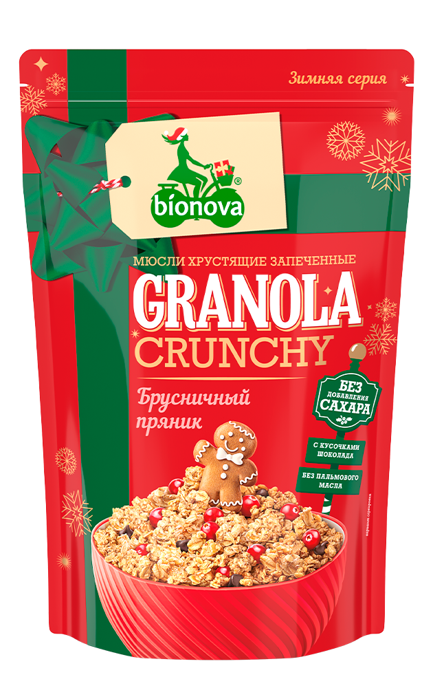 Granola Bionova® Sugar-Free Christmas Gingerbread 400g