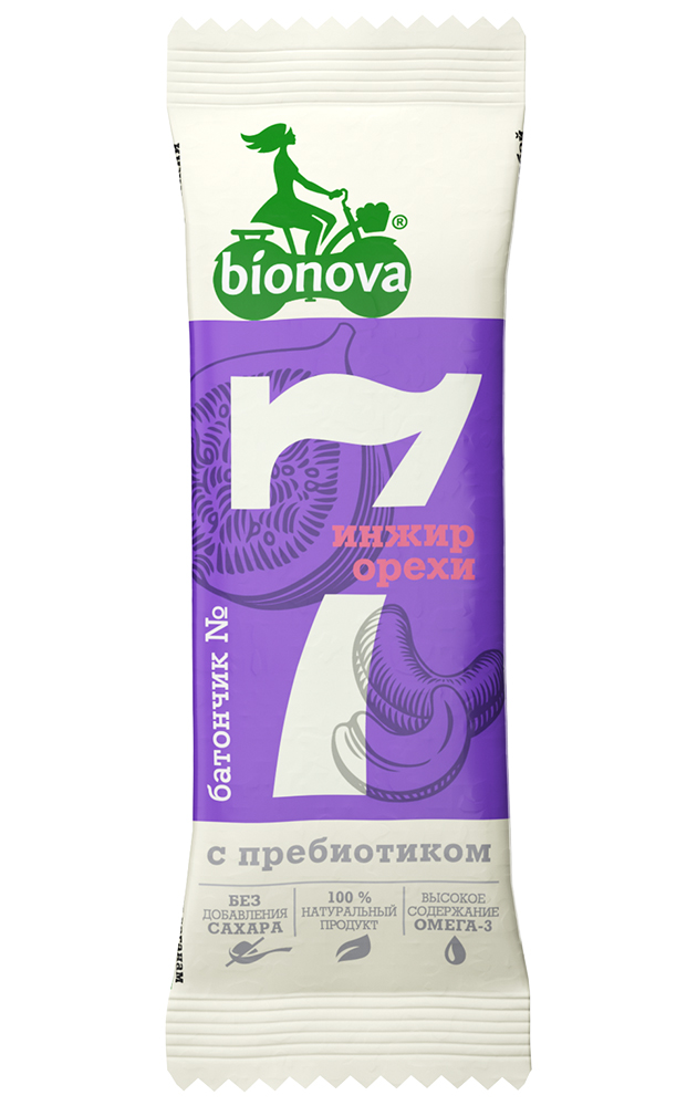 Купить фруктово-ореховый батончик bionova® №7 инжир & орехи с пребиотиком от производителя
