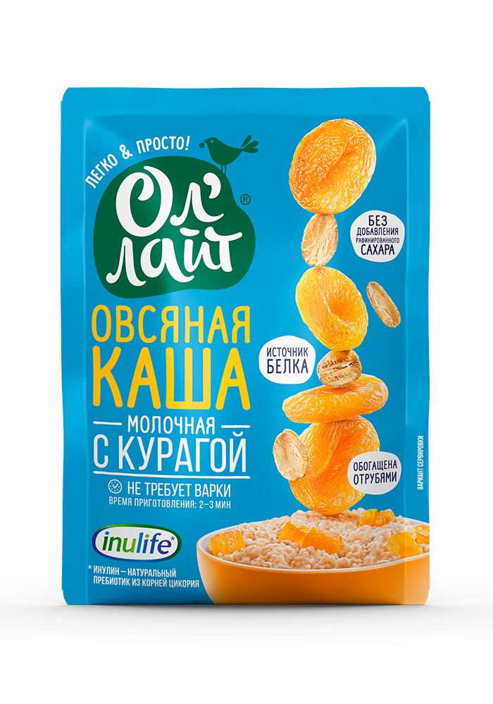 Ol'Light® Oatmeal with apricots box - 22 pcs.