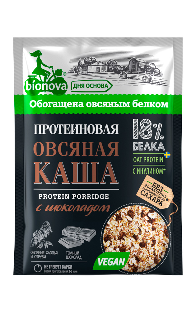 Protein oat porridge Bionova® with chocolate (vegan protein)