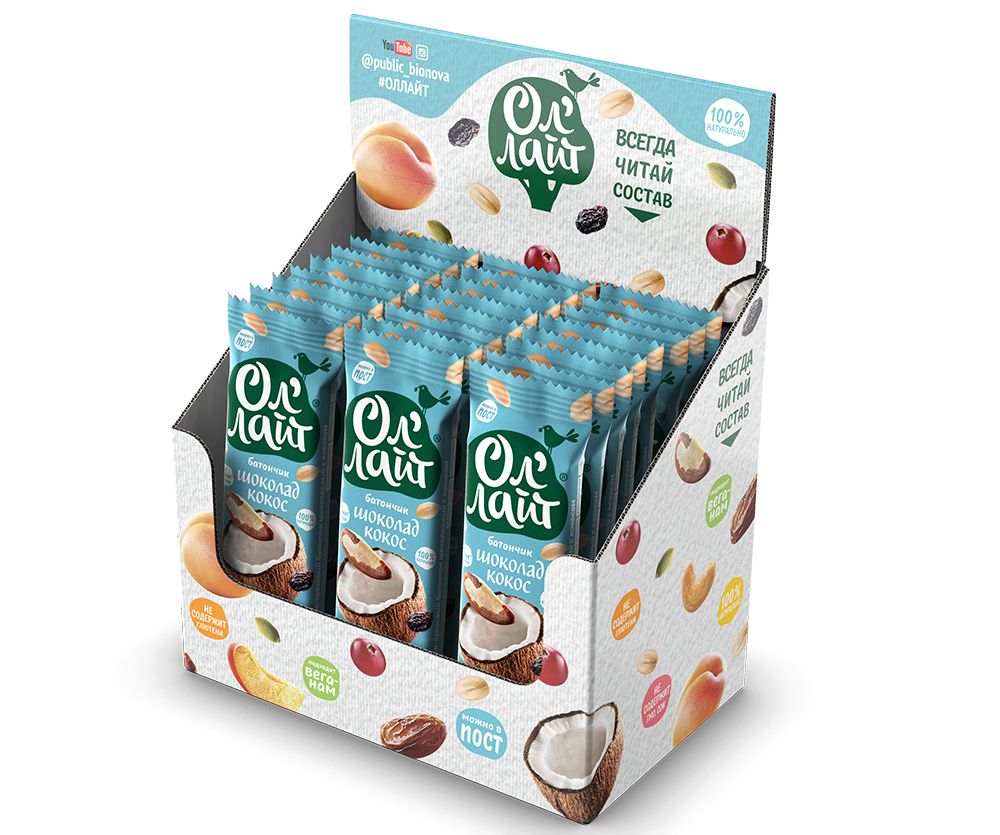 Box with bars Ol'Light® Chocolate & Coconut