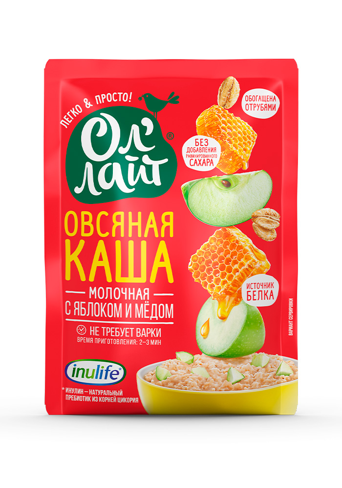 Ol'Light® Oatmeal with apple and honey box - 22 pcs.