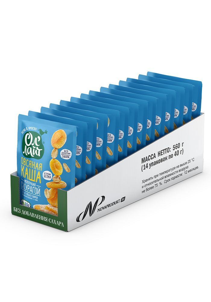 Ol'Light® Oatmeal with apricots box - 22 pcs.