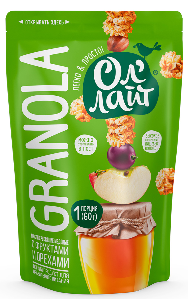 Baked granola (muesli) Ol-Light with fruits and nuts 60g