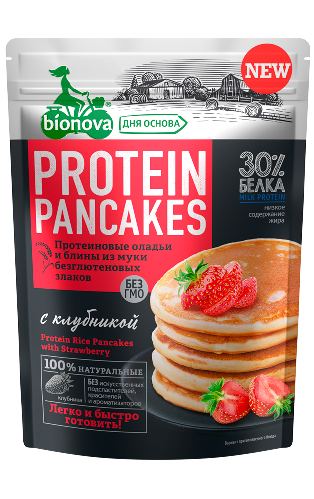 Mix for the preparation of protein pancakes and pancakes with strawberry 350 g