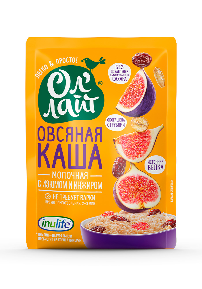 Ol'Light® Oatmeal with raisins and figs box - 22 pcs.