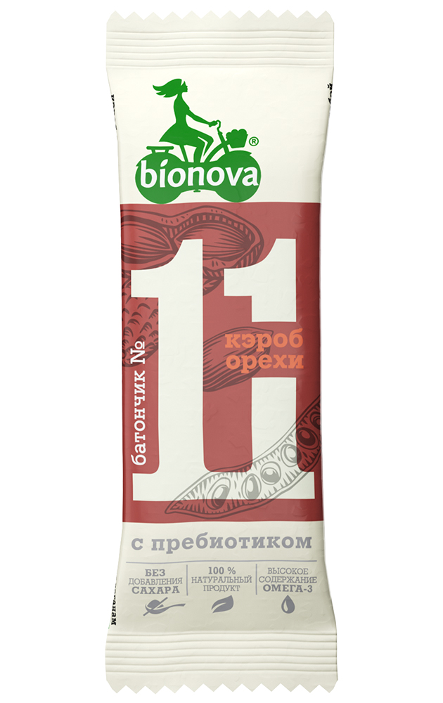 Купить фруктово-ореховый батончик bionova® №11 кэроб & орехи с пребиотиком от производителя