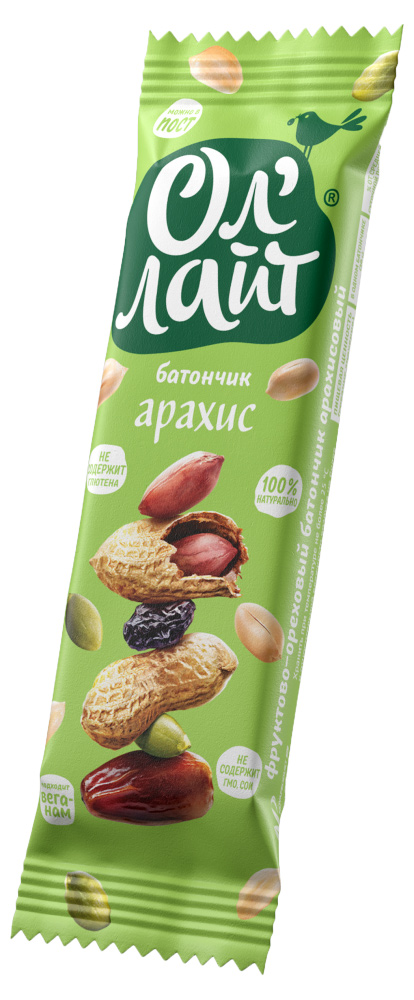 Купить фруктово-ореховый батончик ол'лайт® арахис от производителя