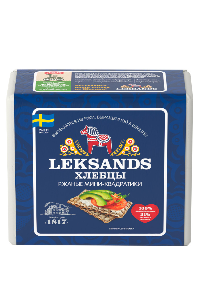 Crispbread Rye Mini Squares Leksands® 